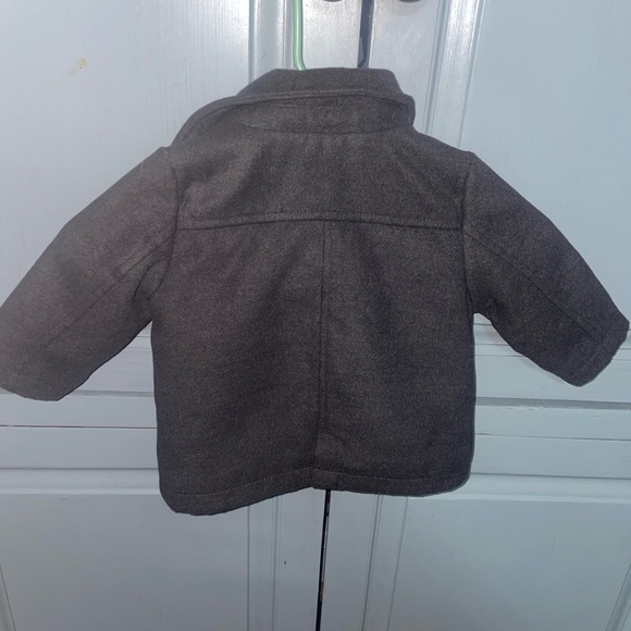 Old Navy Boys Jacket Coat Gray Button Long Sleeve 6-12 Months - Picture 7 of 8